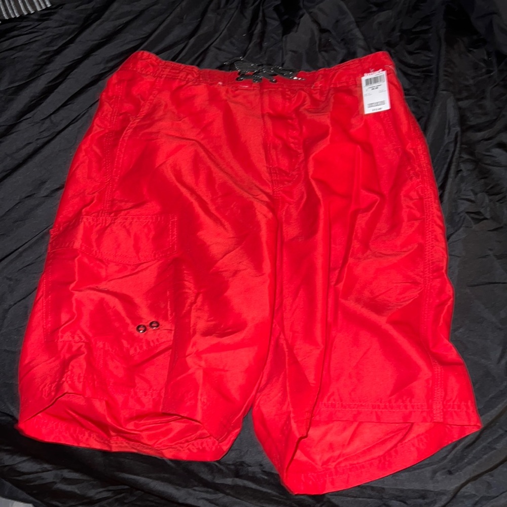 Young Men’s red swim trunks (Medium)